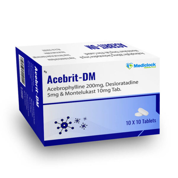 Acebrophylline 200mg, Desloratadine 5mg & Montelukast 10mg